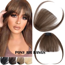 Pony Luft Bang Clip In Remy Echthaar Haarverlängerung Human Haar Franse Haarteil