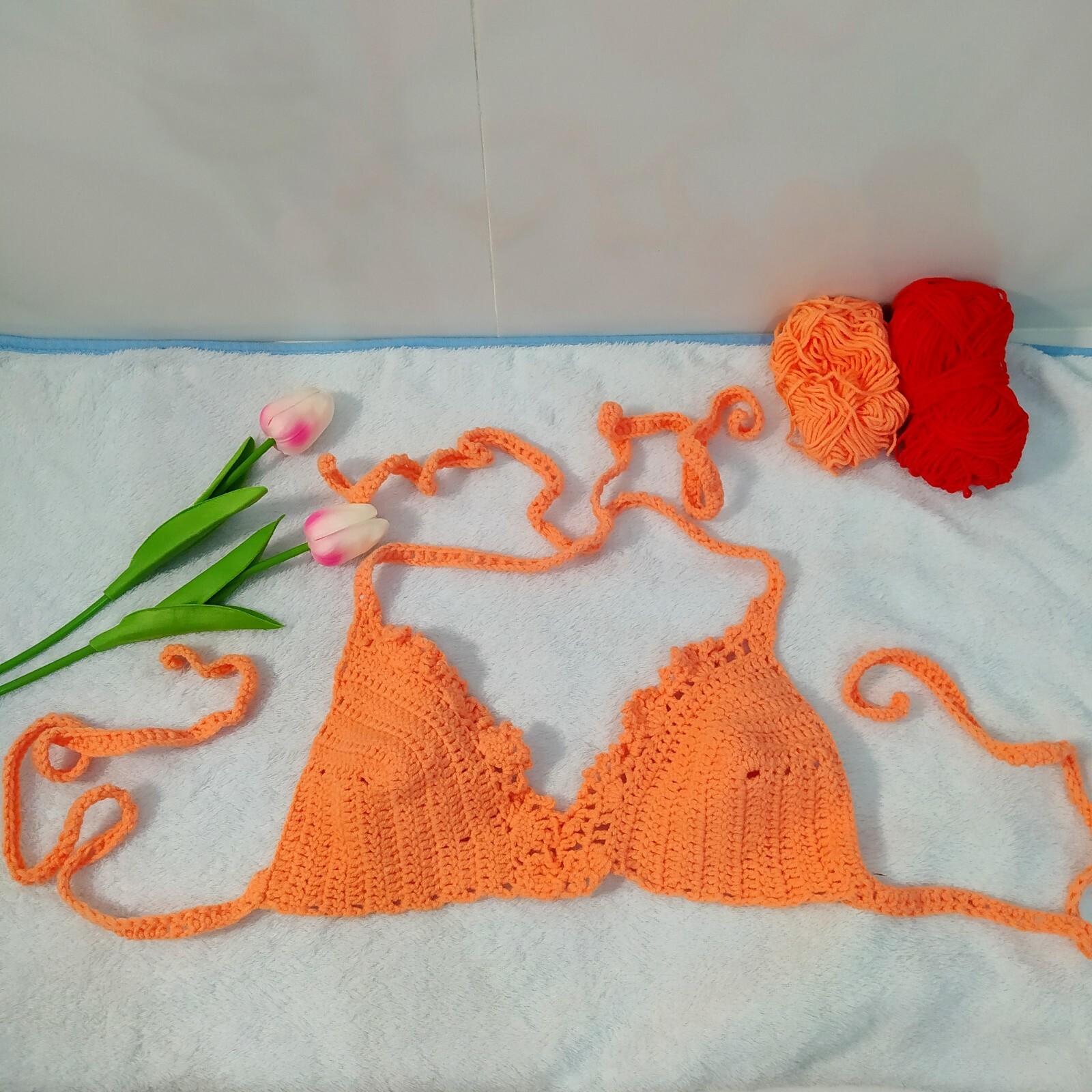Bikini Cotton silk, 100% cotton, crochet work, handcrafted, size bust 32-3-image