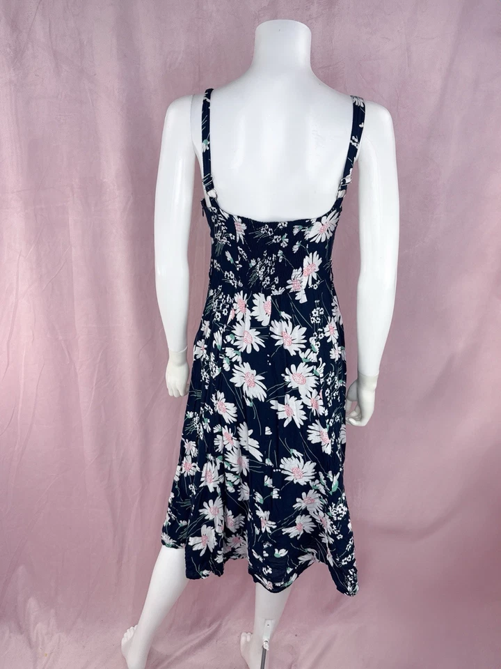 Vestido midi floral azul Joe Browns para mujer talla 6 bolsillos tirantes midi de espagueti Foto 3 de 4