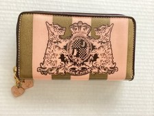 Vintage Juicy Couture Pink/Green Stripe Scottie Dogs Cosmetic Bag Wallet Y2K GC