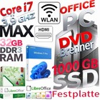 PC Windows 11 Office | Intel i7 4x 3,9 GHZ | 32 GB RAM | 1 TB SSD WLAN DVD
