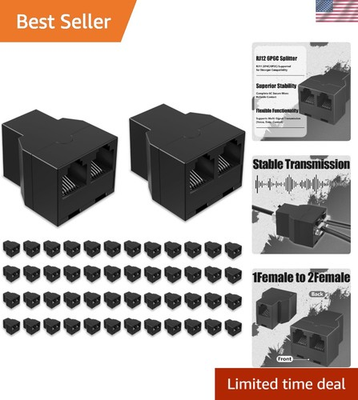 #ad 50 Pack RJ12 6P6C Phone Line Splitters Connect Two Devices Seamlessly $76.99