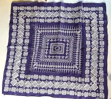 Vintage Bandana Fast Color Purple Cotton RN 13962 Geometric 20"x19" 1960s Unique