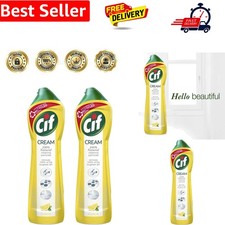 2 x 500ml Lemon Fragrance Cream All Purpose Cleaner Bathroom Kitchen Sink Tiles 7.99 per litre