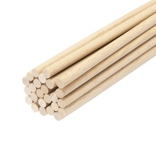 25pcs Round Wood Sticks 1/4"x8" Dowel Rod Unfinished Hardwood Stick Craft Twigs