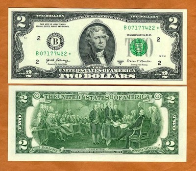 USA, $2, 2017, P-New, B (New York, NY) UNC   Replacement, star note