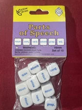 Koplow Dice d6 Parts of Speech Dice (10) New