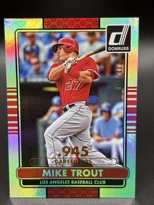 2015 Panini Donruss Stat Line Career MIKE TROUT #100 Los Angeles Angels HOF /400
