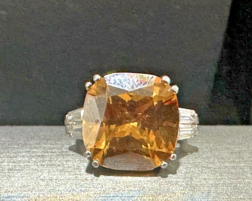 Yellow  Brown Stone Rhinestone Statement Cocktail… - image 8