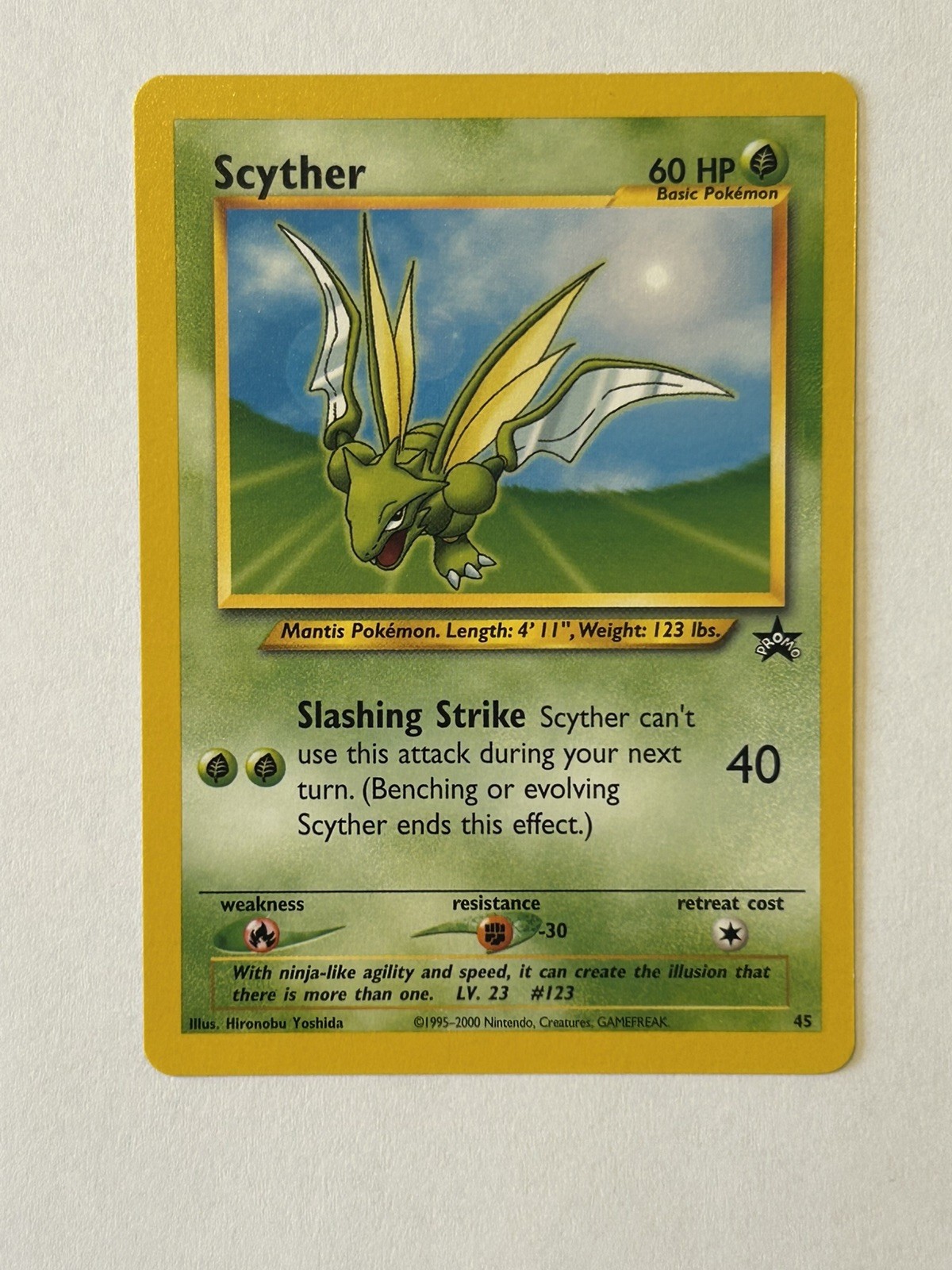 Pokemon Scyther BLACK STAR Promo 45 - WotC - League 2002 - NM