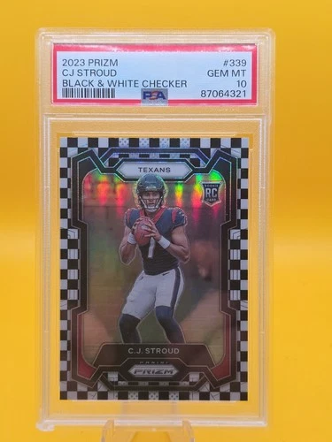 PSA 10 2023 Panini Prizm CJ Stroud Black & White Checker Rookie RC #339