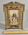 WWI U. S. ARMY PATRIOTIC MILITARY CAST IRON PICTURE FRAME 9443 & PHOTO