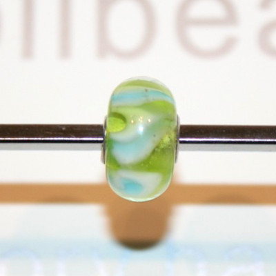 TROLLBEADS OOAK One of a Kind Unique LAA 925S Bead Green White Turquoise New 