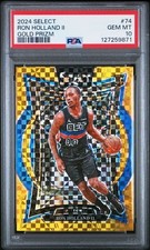 2024 Select Basketball Ron Holland II Gold Prizm /10 PSA10