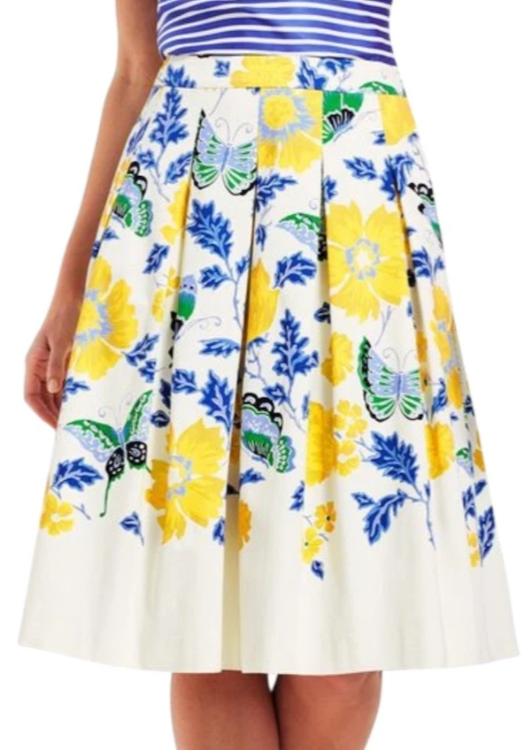 Jupe Imprimé Floral Talbots Marron - Taille 6, Longueur Genou, Occasion Très Bon état