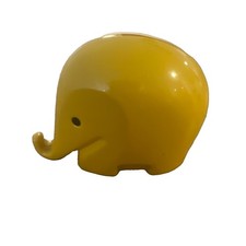 VTG 1970s Yellow Drumbo Elephant Bank-Dresdner Bank &ndash; Space Age Pop Art Design