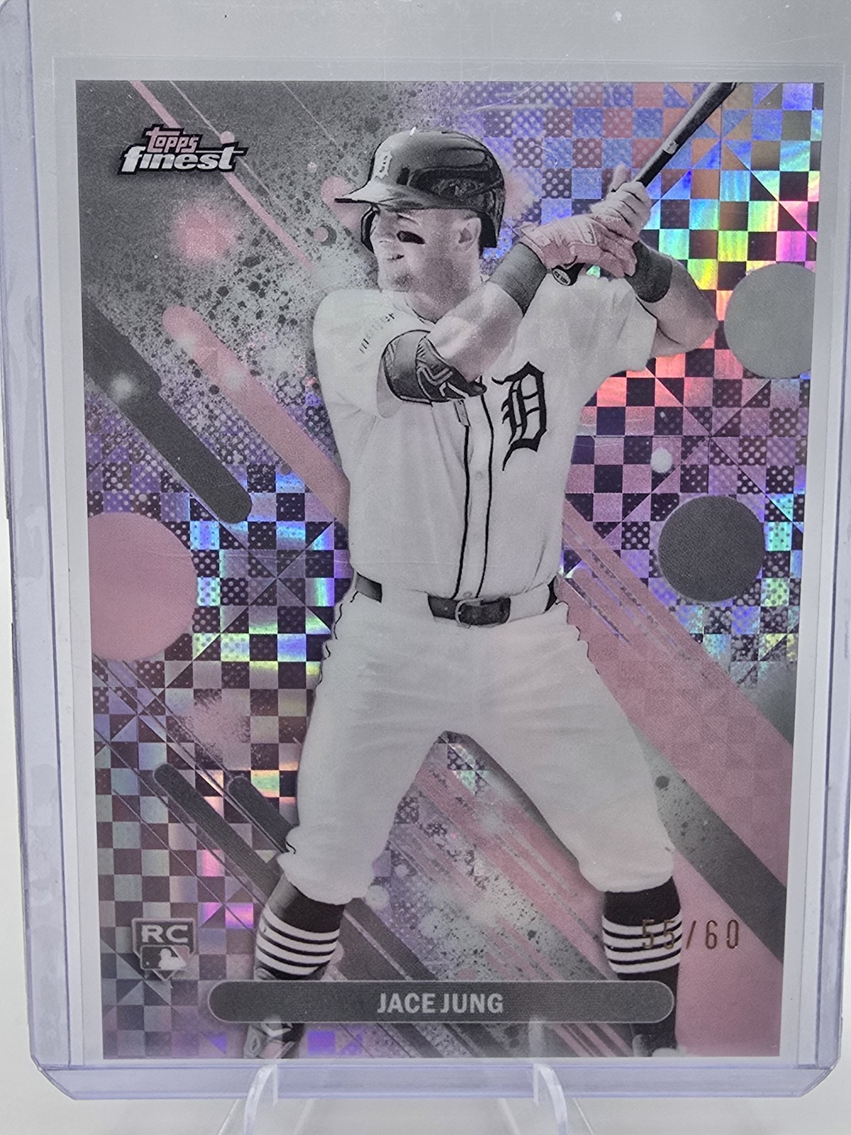 2025 Topps Finest Jace Jung Pearl Checkerboard Refractor Rookie #/60 Tigers 29