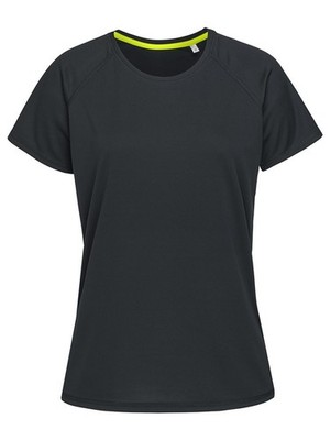 STEDMAN T-Shirt ACTIVE 140 RAGLAN Damen Polyester Kurzarm BLACK OPAL