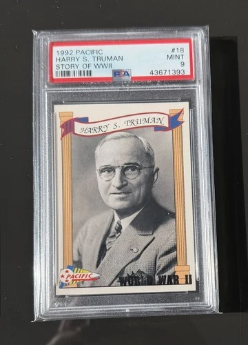 1992 Pacific HARRY S. TRUMAN #18 US President Story of World War 2 PSA 9