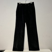 Talbots Signature Pants Size 6 Black Velour Velvet Straight Leg Stretch