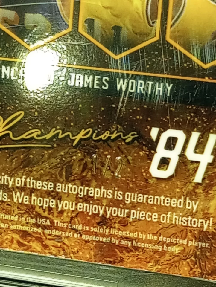 Leaf Sports Heroes 2025 💥Los Angeles Lakers '84 Champs💥 Cuádruple autógrafo #'d 1/2 Foto 4 de 4