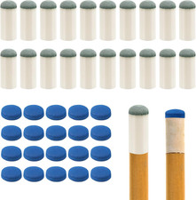 20Pcs Slip on Pool Cue Tips and 20 Leather Pool Cue Tips, 0.47 Inch Pool Cue Sti