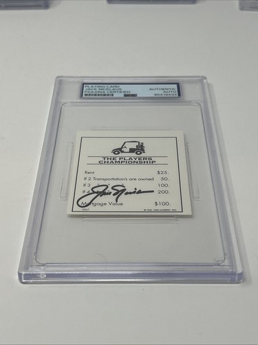 Jack Nicklaus Signed monopoly playing card, PSADNA authenticated and slabbed PGA - Picture 2 of 4