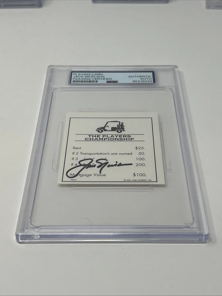 Jack Nicklaus Signed monopoly playing card, PSADNA authenticated and slabbed PGA - Image 2 of 4