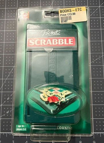 Vintage Pocket Scrabble Travel Magnetic Board Game Hardcase Mattel 2001- NEW
