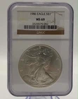 1986 $1 1-oz American Silver Eagle NGC MS69 Brown Label