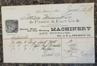 1890 Billhead San Francisco California Parker Lacy Machinery Supply