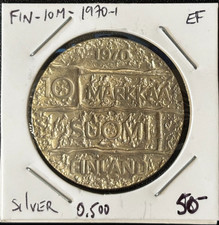 13 Finland Coins, Incl. 4 silver, from 1 Penni to 10 Markka (span 1917 to 1970).