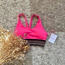 New Juicy Couture Padded Sports Bra Crop Top Pink Sample Women’s Size S