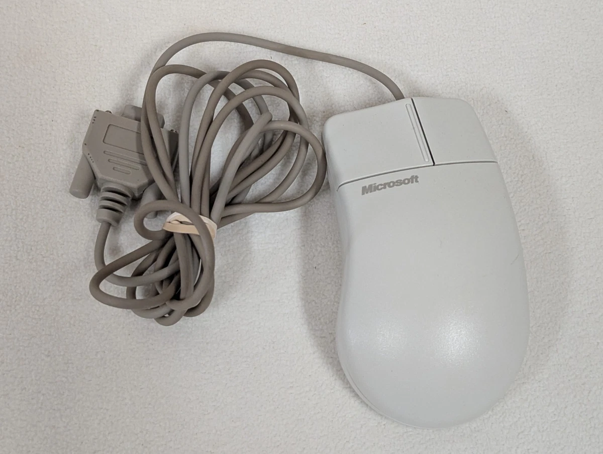 MOUSE MICROSOFT SERIAL PS/2 Compatible Vintage Años 80 Bola de Dos