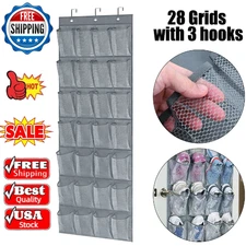 28 Pocket Over Door Shoe Organizer Rack Hanging Storage Holder Hanger Bag Closet