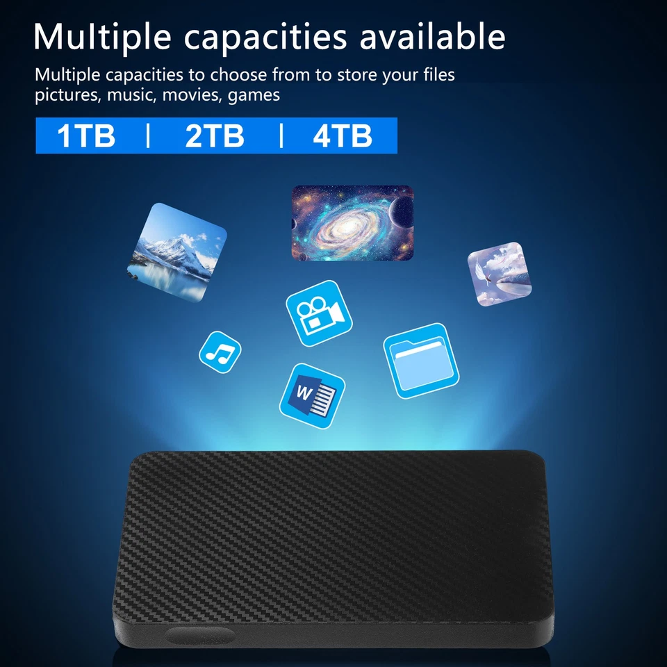 Externe SSD Festplatte 1TB/2TB/4TB mit USB-C Anschluss für PC - Bild 2 von 4