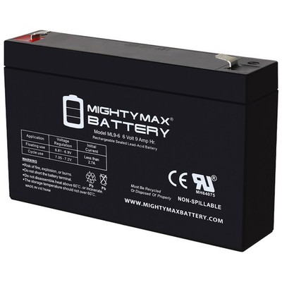 Mighty Max 6V 9Ah AGM F2 Terminal Battery Compatible With Tripplite Smart500RT1U