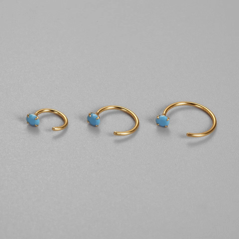 Gold hoop earrings, 18K gold plated sterling silver huggie hoops, waterproof - Image 4 of 4