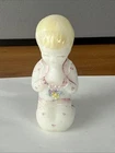 Fenton 95th Anniversary 4" White Satin Praying Girl Hand Painted