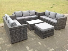 Rattan Garden Furniture Set Corner Sofa Table 10 Seater Outdoor Conservatory