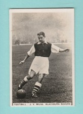 FOOTBALL - PATTREIOUEX - SCARCE  CARD - MILNE  OF  BLACKBURN  ROVERS  -  1935