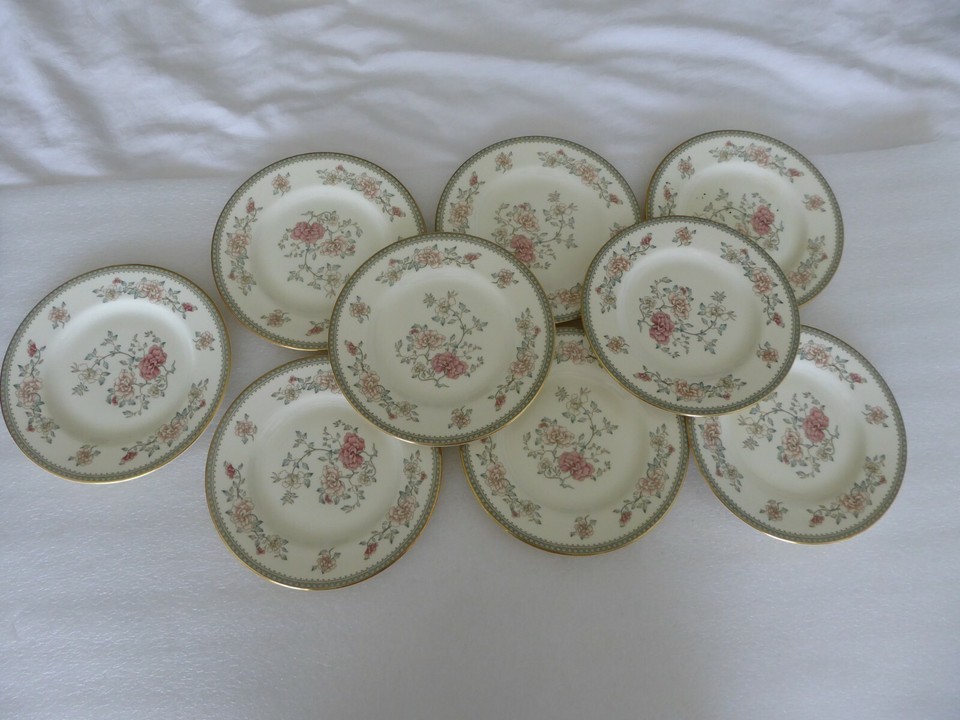 9 Royal Doulton Minton Jasmine 6 1/2" Fine Bone China Porcelain Bread