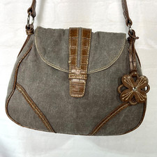 STONE MOUNTAIN Canvas Leather Shoulder Bag Purse