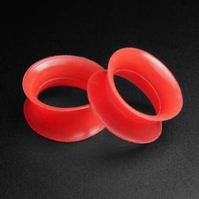 Rosso Silicone Doppia Flangia Tunnel Orecchio Spessori Dilatatori Stretcher