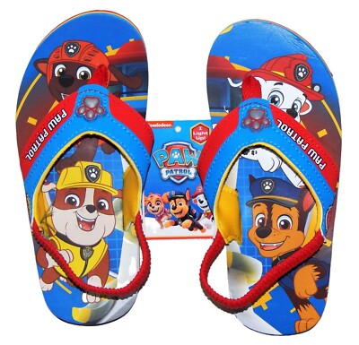 PAW PATROL MARSHALL&CHASE Light-Up Flip Flops w/Optional Sunglasses Beach Sandal