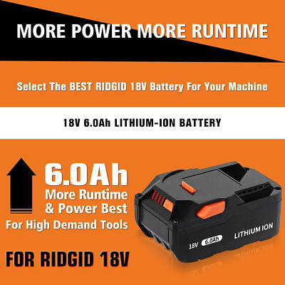 DSANKE 2-Pack 18V 6.0Ah Lithium Battery Replacement For RIDGID R840085, R840087, AC840085 – Fade-Free Power, 1000+ Cycles