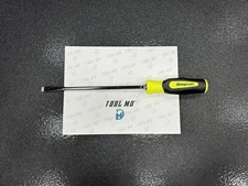 Snap-on Tools NEW HI VIZ YELLOW 3/8" Tip Soft Grip Flat Head Screwdriver SGD10B