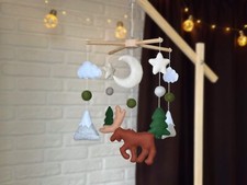 Baby mobile Woodland baby mobile Nursery mobile Moose Mountain Mobile baby Mobil