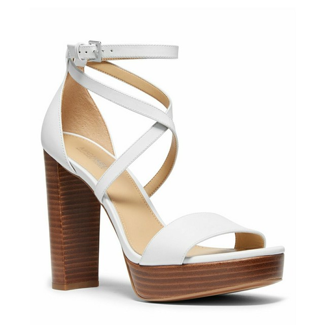Size 10 Michael Kors Charlize Platform Leather Sandals Heel Gray Metallic for sale online | eBay