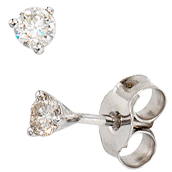 Ohrstecker Stecker Mit Diamanten Brillanten, 3.4Mm, 585 Gold WeißGold, Damen-image